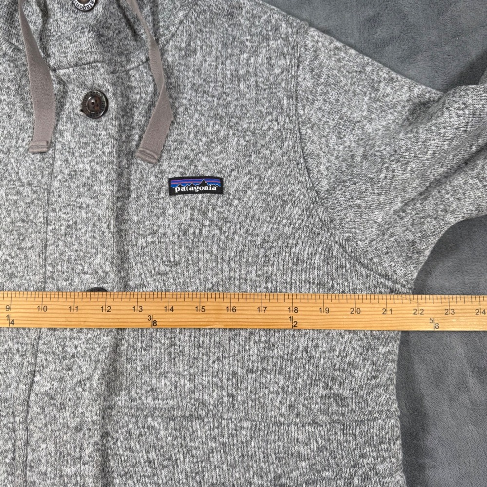 Patagonia Better Sweater Hooded Coat Women's L Gray Birch White Excellent 25850 - Picture 3 of 14